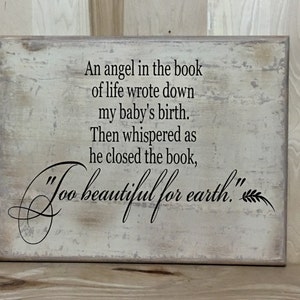 Memorial sign, pregnancy loss, baby loss, loss of a child, loss of baby, memorial gift, sympathy gift, custom wood sign, wood sign saying