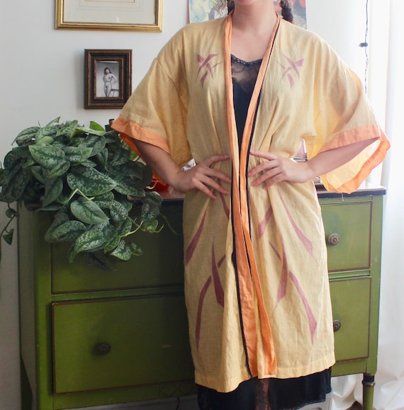 1920s Cotton Robe / Vintage Antique 20s Cotton Rob