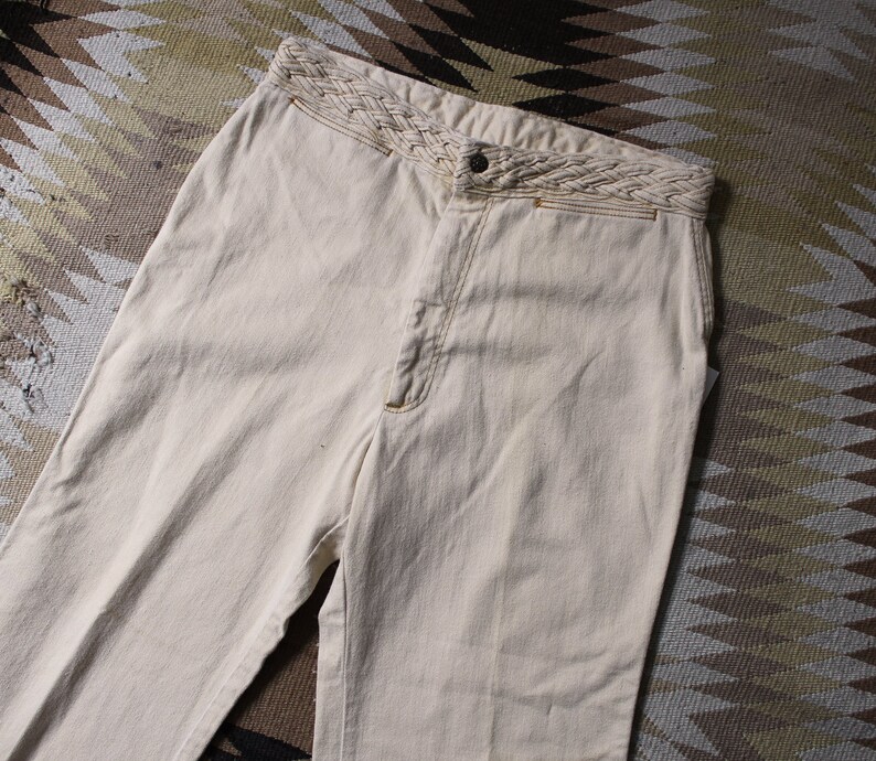 1970s Pants Vintage 70s Tan Cotton Pants L