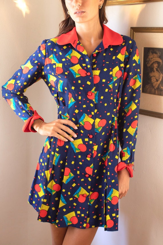 1960s70s novelty print halter maxi sundress unworn X… Gem