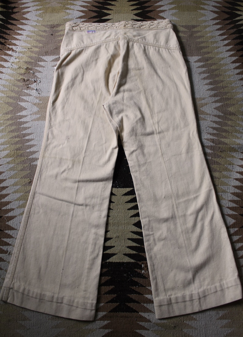 1970s Pants Vintage 70s Tan Cotton Pants L