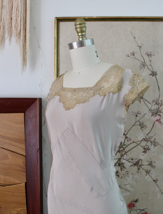 1930s Silk Dress / Vintage 30s Dress / XS