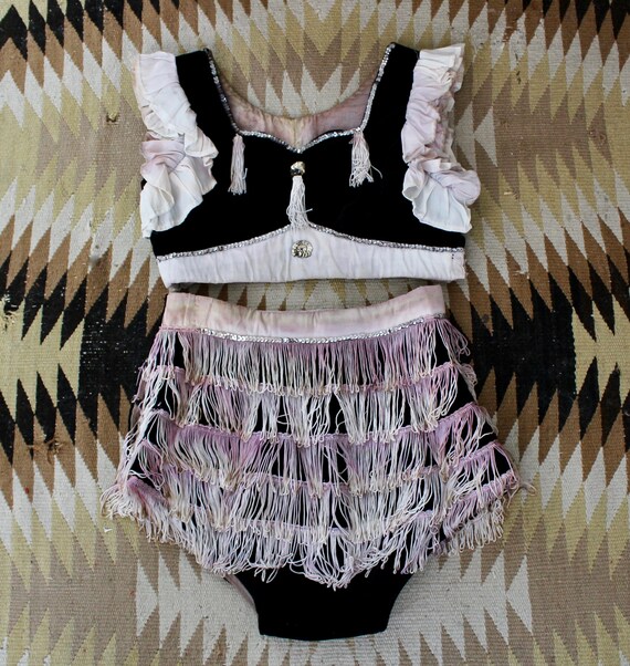 1930s Burlesque Costume / Vintage 30s 40s Fringe