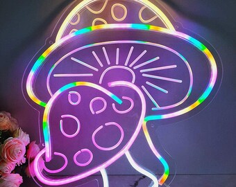 Creative Indoor Mushroom Shape Backdrop Neon Light