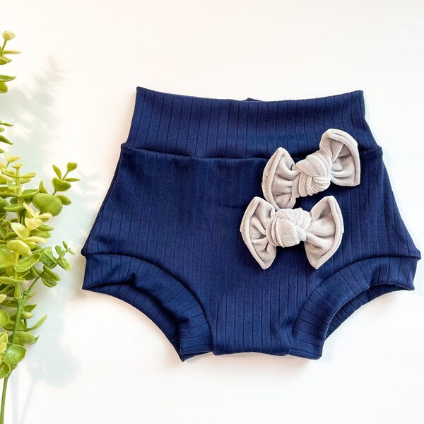 Navy, Baby Blue, Black Rib Bummies, (BUMMIES ONLY) Baby Bummies, Toddler Outfits, High Waisted Shorts