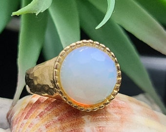 Large Gold filled ring, Large Gemstone ring, Cocktail ring, Organic ring, Statement ring, Unique Jewelry