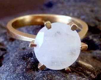 Natural Moonstone Ring, 14k Gold Filled, Gemstone Bridal Ring