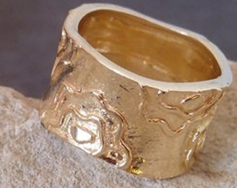 Wide band, Wedding Unique ring, gold band, rustic band, pattern ring ,bridal jewelry, handmade ring
