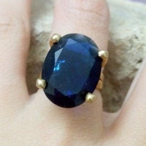 Blue ring, cocktail ring, Dark Sapphire ring, gold ring, gemstone ring, Royal blue ring, birthstone rings, bridesmaid rings, wedding gifts image 1