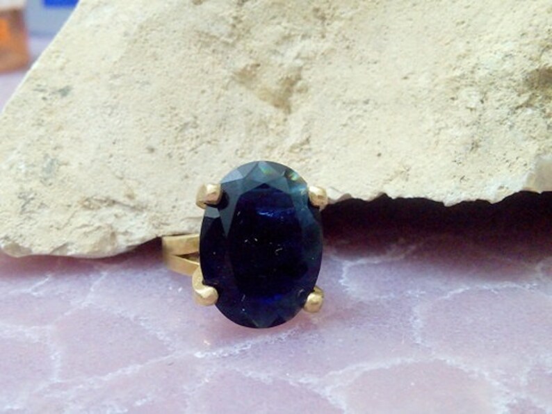 Blue ring, cocktail ring, Dark Sapphire ring, gold ring, gemstone ring, Royal blue ring, birthstone rings, bridesmaid rings, wedding gifts image 4