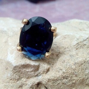 Blue ring, cocktail ring, Dark Sapphire ring, gold ring, gemstone ring, Royal blue ring, birthstone rings, bridesmaid rings, wedding gifts image 2