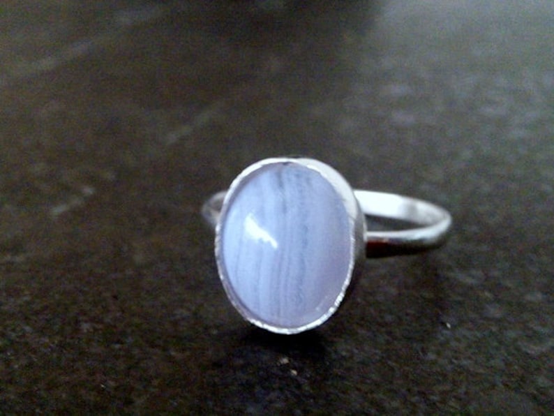 Blue lace agate ring statement ring,handmade silver ring SALE sterling silver ring bezel set,gemstone ring
