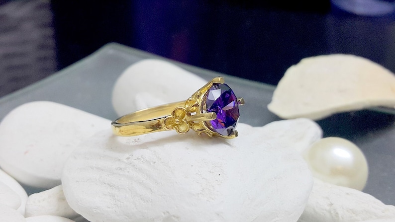 boho waw ring gemstone ring cocktail round ring,bridal jewelry gold ring SALE Amethyst ring,stack purple ring