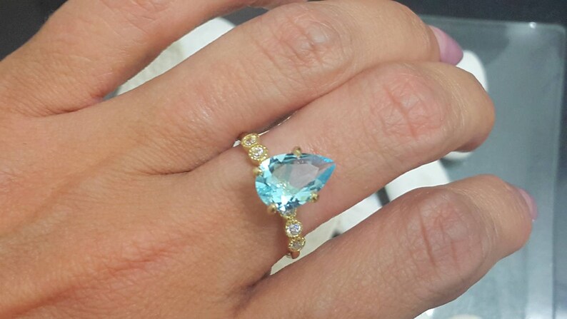 Statement emerald ring,small drop ring,gold ring,may birthstone,engagement ring,diamond ring,bridal gift SALE