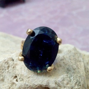 Blue ring, cocktail ring, Dark Sapphire ring, gold ring, gemstone ring, Royal blue ring, birthstone rings, bridesmaid rings, wedding gifts image 5