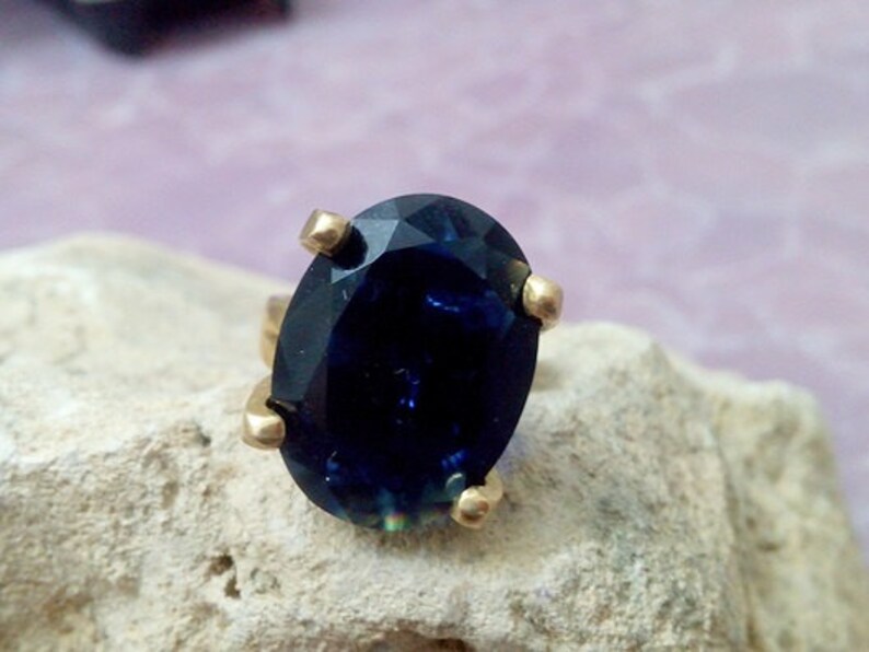 Blue ring, cocktail ring, Dark Sapphire ring, gold ring, gemstone ring, Royal blue ring, birthstone rings, bridesmaid rings, wedding gifts image 5