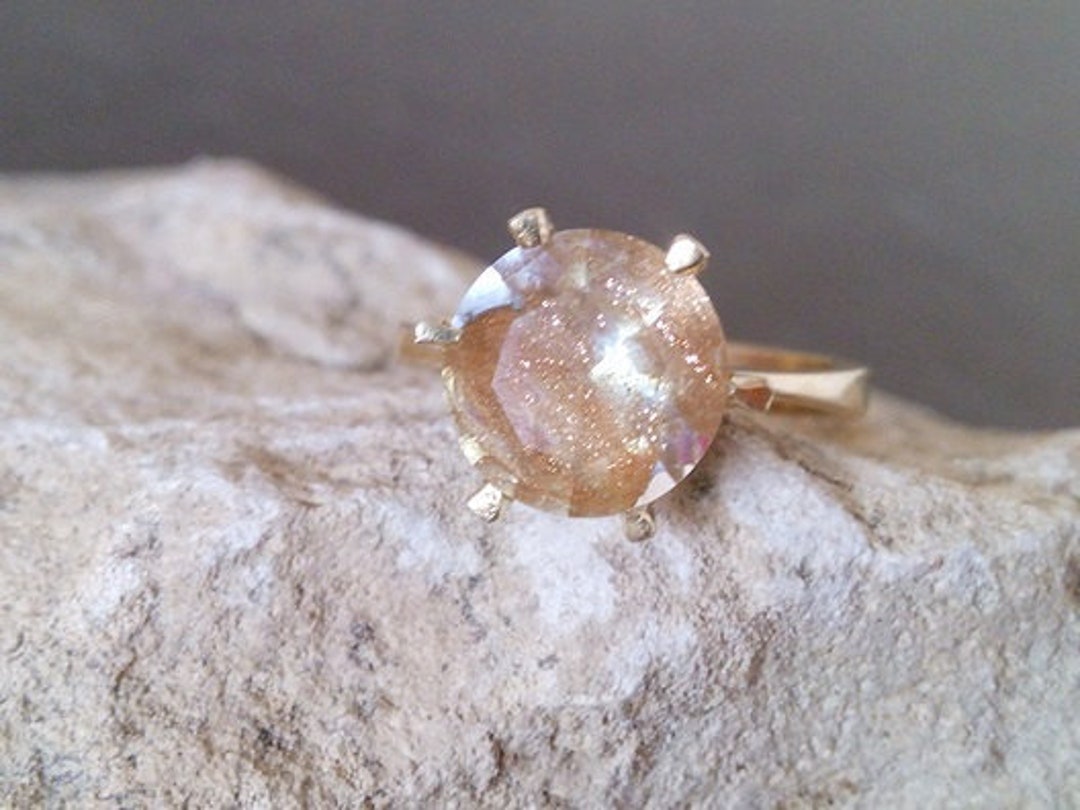 Rutilated Quartz Ring Prong Ring Delicate Ring Stacking - Etsy
