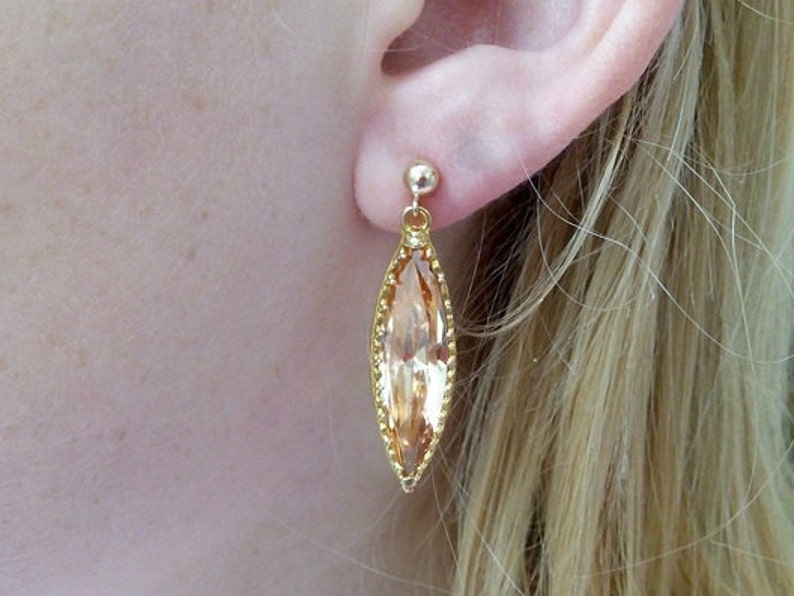 Chrystal earrings long quartz earrings,April birthstone,reflective earrings SALE wedding earrings,gold dangle studs