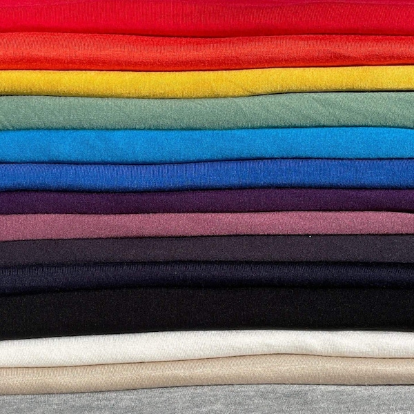 60” Bamboo & Rayon 4-Way Stretch with Spandex 200 GSM Solid Jersey Knit Fabric By the Yard