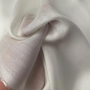 White Tencel Voile Fabric - Lightweight, Soft, Eco-Friendly | Perfect for Dresses, Blouses, & Scarves | Sold by the Yard image 2