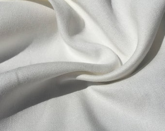 60" PFD 100% Lyocell Tencel Gabardine Twill Medium Weight  Off White Woven Fabric By the Yard