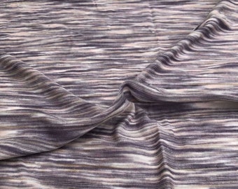 66" 100% Bamboo Purple White & Gray Space Dyed Knit Fabric By the Yard