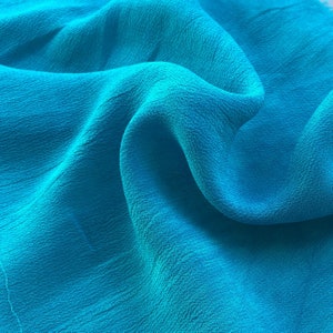 44&quot; Neon Blue 100% Tencel Lyocell Cupro Georgette 4.5 OZ Light Woven Fabric By the Yard