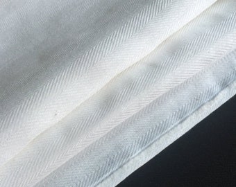 62" PFD Herringbone Polyester Woven Pocketing Light Off White Woven Fabric By the Yard