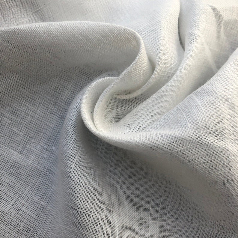 60 100% Linen 4 OZ Handkerchief White Woven Fabric By the Yard image 5