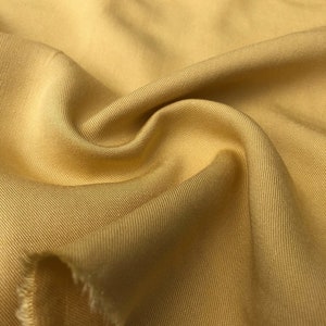 60&quot; Banana Yellow 100% Lyocell Tencel Gabardine Twill Eco-Friendly Medium Weight Woven Fabric By The Yard