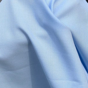 60 100% Cotton Chambray Baby Blue 8 OZ Medium Weight Woven Fabric By the Yard image 3