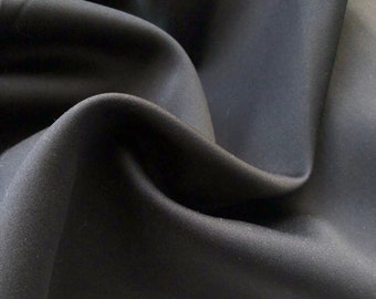 58" Dull Satin 100% Polyester Solid Black Woven Fabric By the Yard