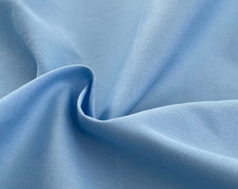 60” 100% Cotton Pima Sky Blue Yarn Dyed Apparel Woven Fabric By the Yard
