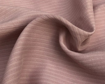58" Tencel Lyocell Cotton Striped Light Medium Weight Pink & White Woven Fabric By the Yard
