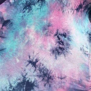 Tie Dyed Bamboo Spandex Knit Fabric - Cotton Candy Pink Blue, 60" Wide APCFabrics