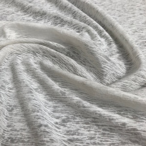 60" 100% Cotton Slub 5 OZ Optic White Jersey Knit Fabric By the Yard image 1