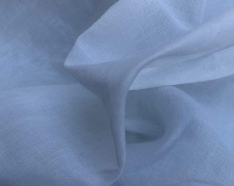 56" 100% Organic Cotton Voile White Woven Fabric By the Yard