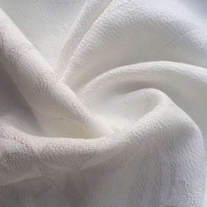 56&quot; 100% Lyocell Tencel Floral Jacquard Medium Weight White Woven Fabric By the Yard