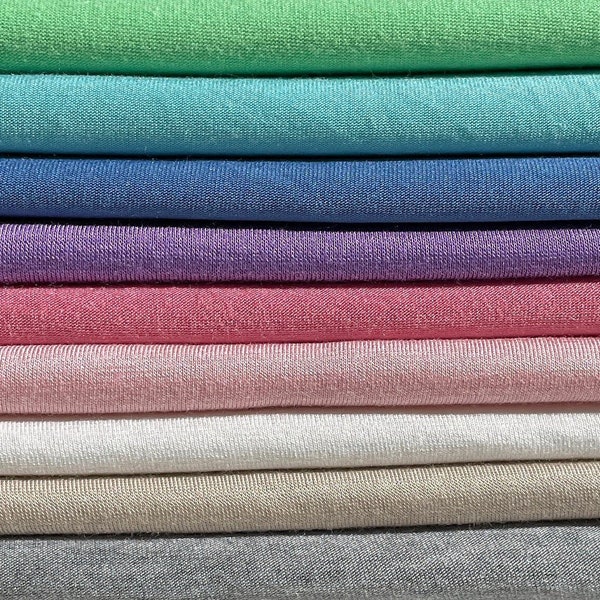 60” Bamboo & Rayon 4-Way Stretch with Spandex Solid Jersey Knit Fabric By the Yard