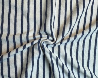 Striped Cotton Jersey Knit Fabric, Sky Blue White Stripe, 100% Cotton 200 GSM, Soft Drapey Apparel, Sold by the Yard