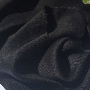 60&quot; 100% Lyocell Tencel Gabardine Twill Eco-Friendly Medium Weight Black Woven Fabric By The Yard
