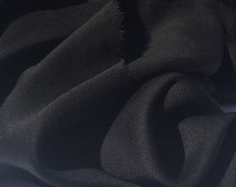 60&quot; 100% Lyocell Tencel Gabardine Twill Eco-Friendly Medium Weight Black Woven Fabric By The Yard