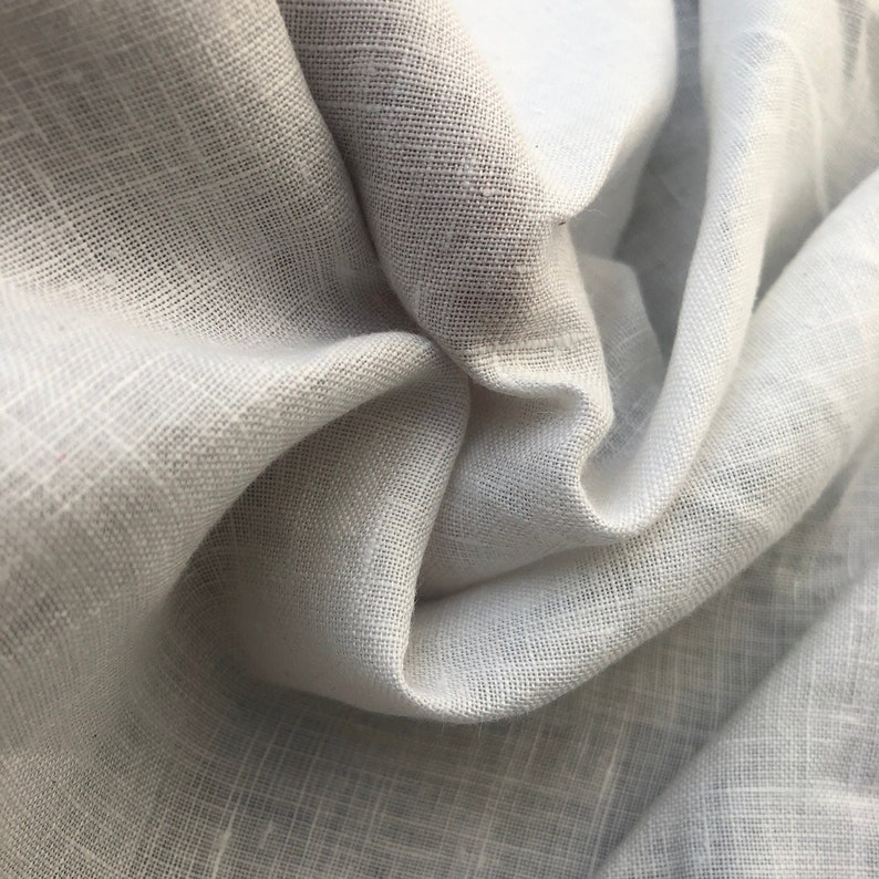 60 100% Linen 4 OZ Handkerchief White Woven Fabric By the Yard image 3