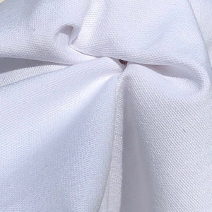 60&quot; 100% Cotton Canvas 7 OZ White Apparel and  Woven Fabric By the Yard
