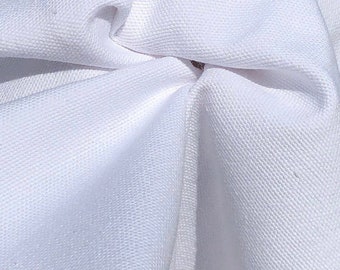 60" 100% Cotton Canvas 7 OZ White Apparel and  Woven Fabric By the Yard