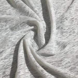60" 100% Cotton Slub 5 OZ Optic White Jersey Knit Fabric By the Yard image 2