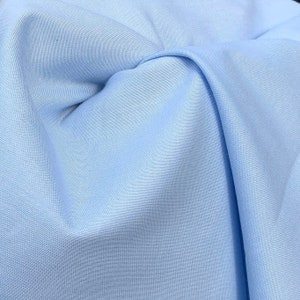 60 100% Cotton Chambray Baby Blue 8 OZ Medium Weight Woven Fabric By the Yard image 2