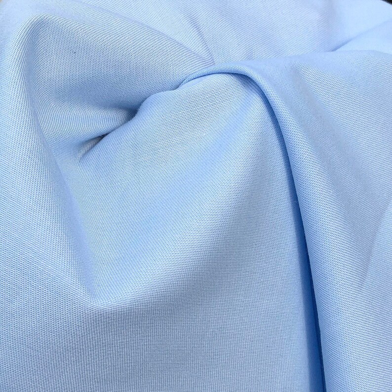 60 100% Cotton Chambray Baby Blue 8 OZ Medium Weight Woven Fabric By the Yard image 2