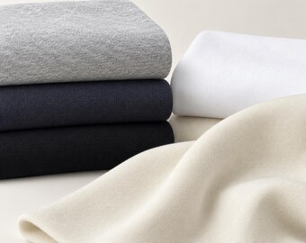 100% Cotton Fleece Fabric, USA Made, Heavy Sweater Knit By Yard, Matching Rib Sold Separately