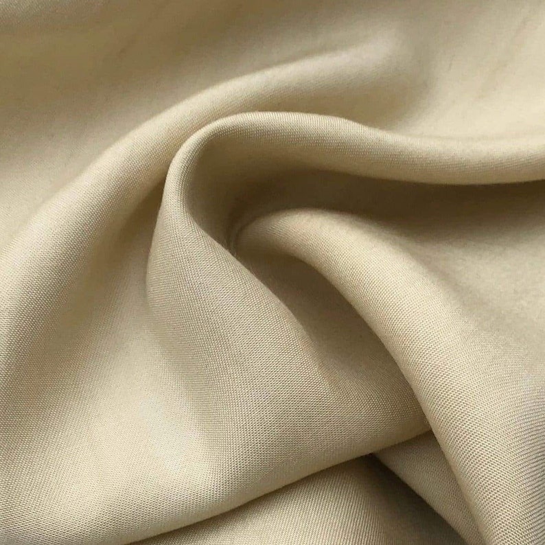 100% Tencel Lyocell Gabardine Twill Medium Weight 60 Woven Fabric By the Yard Straw Beige